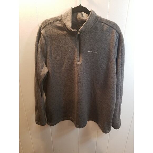 Eddie Bauer Mens Heathered Gray 1/4‎ Zip Pullover Sweater Size 2XL - Picture 1 of 7